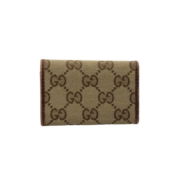 894. Gucci Brown GG Canvas Leather Key Case with Box - Picture 2 of 8